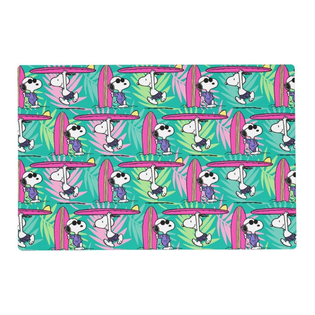 Peanuts | Snoopy Teal Surf Pattern Placemat (Front)