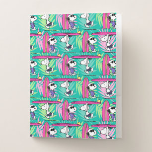 Peanuts   Snoopy Teal Surf Pattern Pocket Folder
