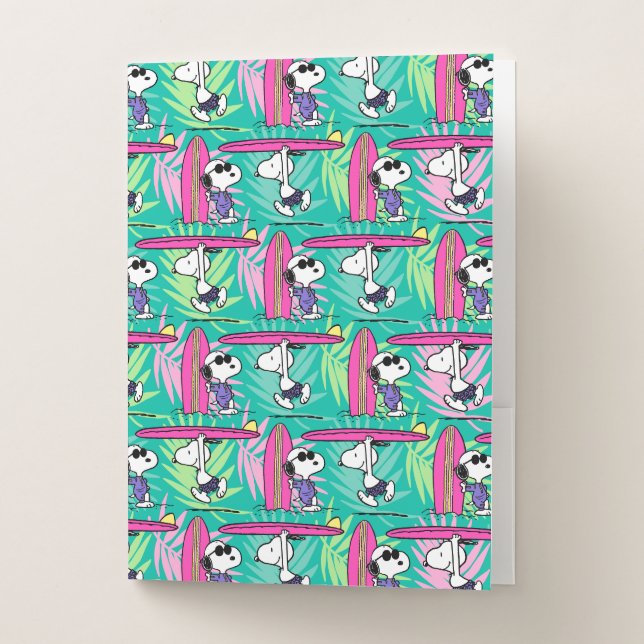 Peanuts | Snoopy Teal Surf Pattern Pocket Folder (Front)