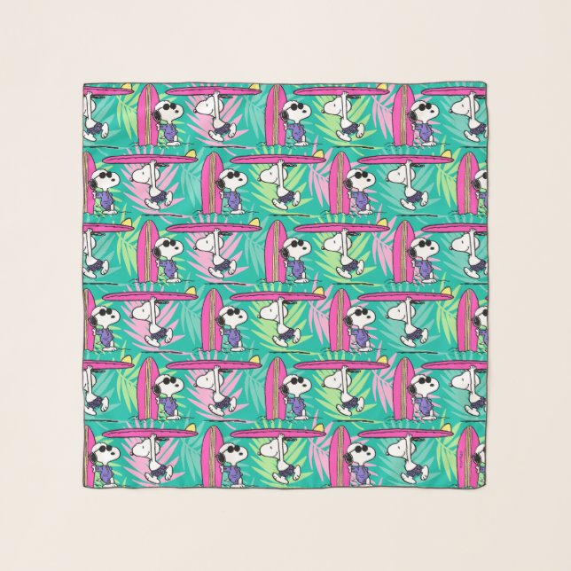 Peanuts | Snoopy Teal Surf Pattern Scarf (Front)