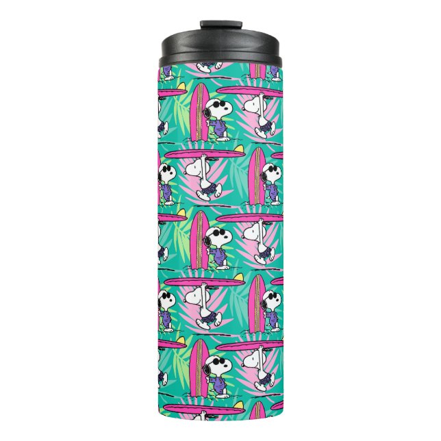 Peanuts | Snoopy Teal Surf Pattern Thermal Tumbler (Front)
