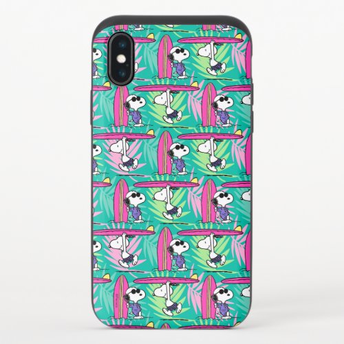 Peanuts  Snoopy Teal Surf Pattern iPhone X Slider Case