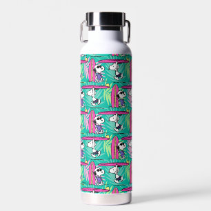 Peanuts Snoopy Teal Surf Pattern Water Bottle
