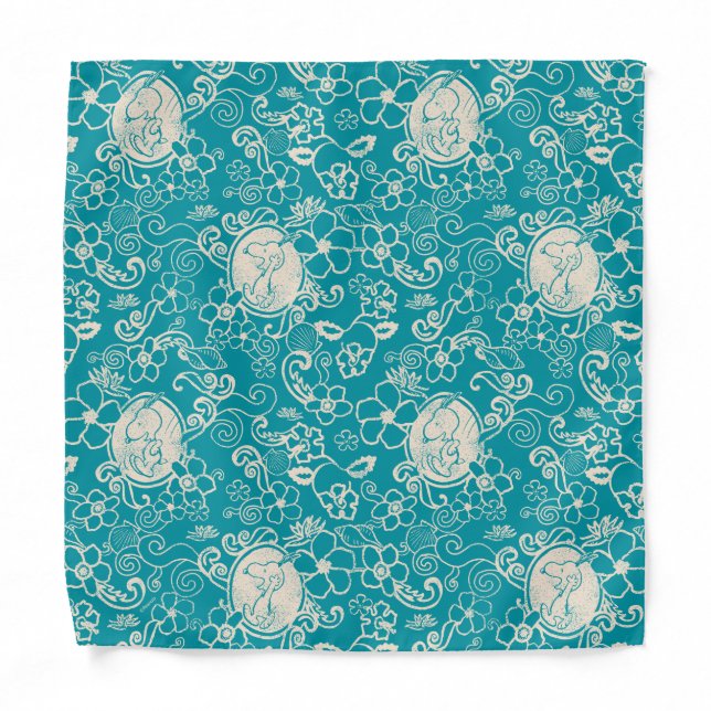 Peanuts | Snoopy Teal Tropical Beach Pattern Bandana (Front)