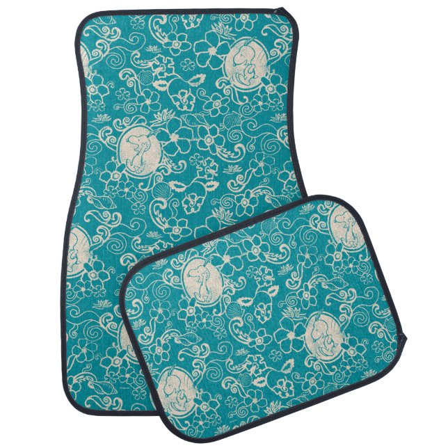Peanuts | Snoopy Teal Tropical Beach Pattern Car Floor Mat (Set)