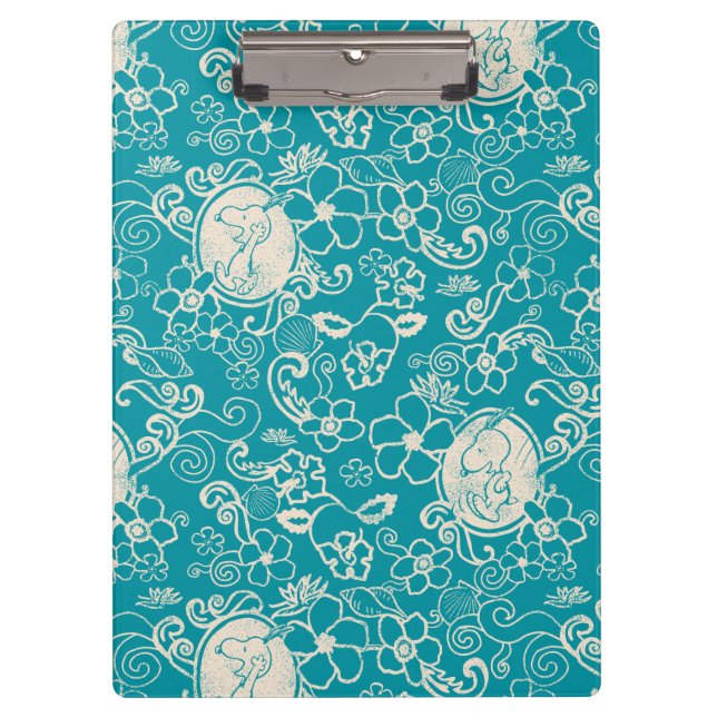 Peanuts | Snoopy Teal Tropical Beach Pattern Clipboard (Front)