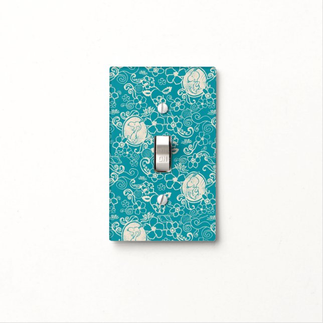 Peanuts | Snoopy Teal Tropical Beach Pattern Light Switch Cover (In Situ)