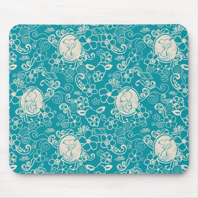Peanuts | Snoopy Teal Tropical Beach Pattern Mouse Pad (Front)