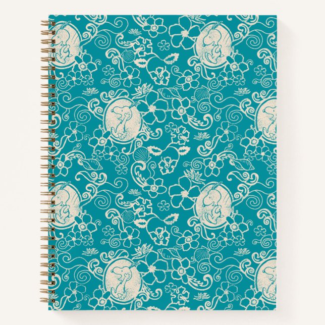 Peanuts | Snoopy Teal Tropical Beach Pattern Notebook (Front)