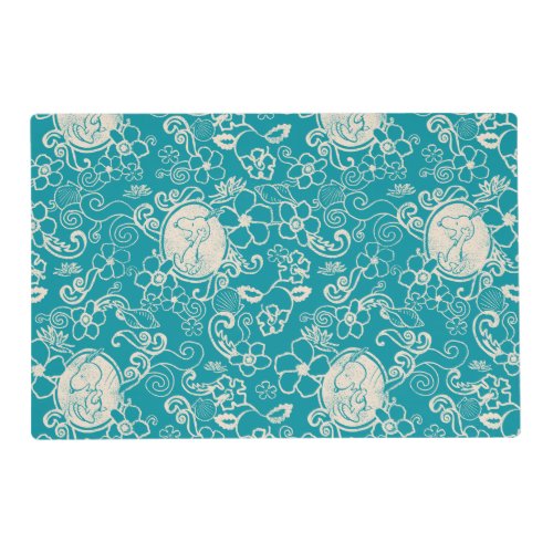 Peanuts  Snoopy Teal Tropical Beach Pattern Placemat