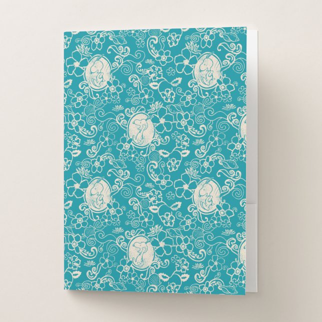 Peanuts | Snoopy Teal Tropical Beach Pattern Pocket Folder (Front)