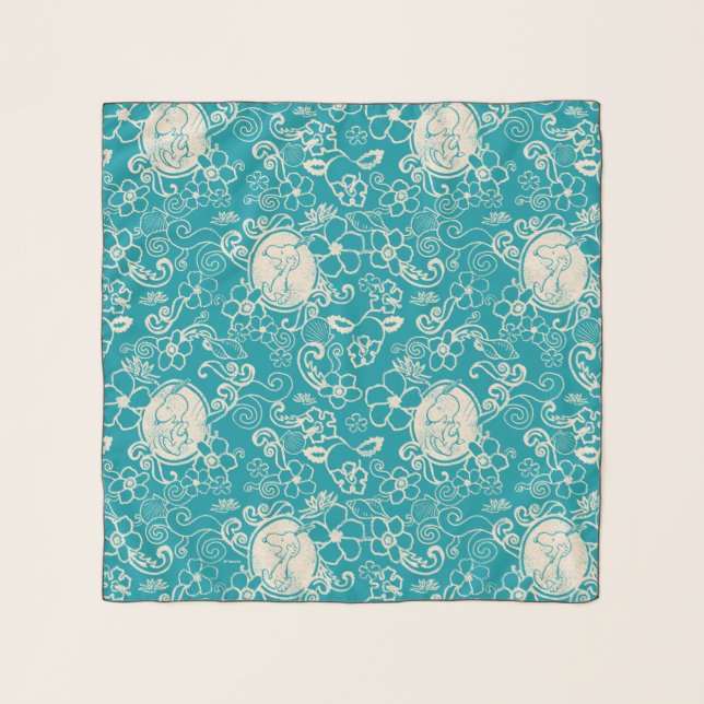 Peanuts | Snoopy Teal Tropical Beach Pattern Scarf (Front)