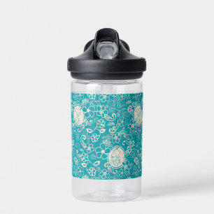 Peanuts Snoopy Teal Tropical Beach Pattern Water Bottle