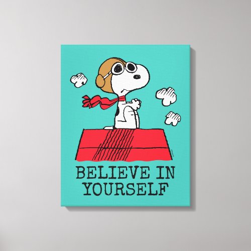 Peanuts  Snoopy the Flying Ace  Add Your Name Canvas Print