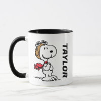 Peanuts | Snoopy The Flying Ace | Add Your Name Mug