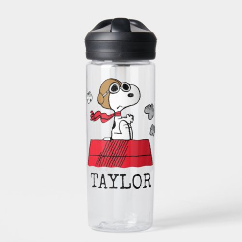 Peanuts  Snoopy the Flying Ace  Add Your Name Water Bottle