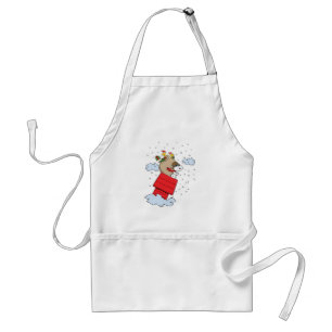 Peanuts   Snoopy the Flying Ace at Christmas Adult Apron