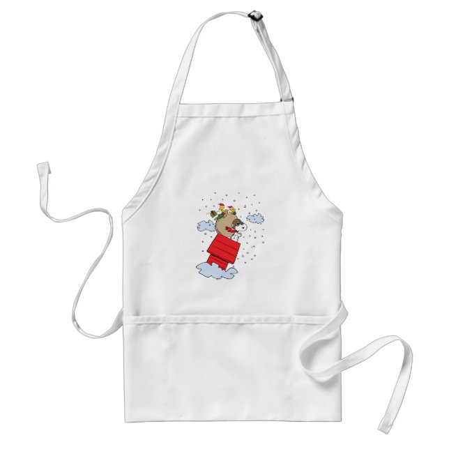 Peanuts | Snoopy the Flying Ace at Christmas Adult Apron (Front)