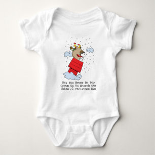 Peanuts Snoopy the Flying Ace at Christmas Baby Bodysuit