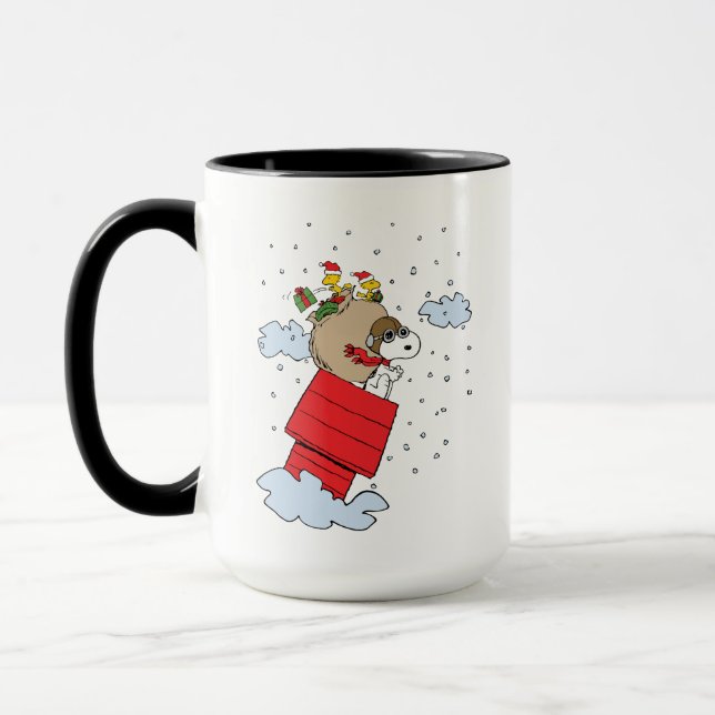 Peanuts | Snoopy the Flying Ace at Christmas Mug (Left)