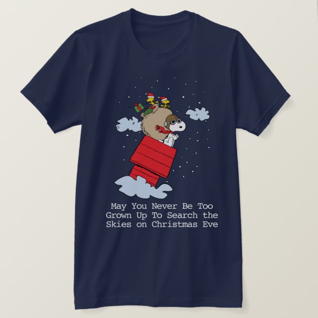 Peanuts | Snoopy the Flying Ace at Christmas T-Shirt (Design Front)
