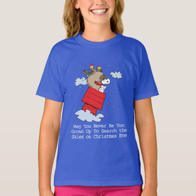 Peanuts | Snoopy the Flying Ace at Christmas T-Shirt (Front)