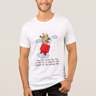 Peanuts   Snoopy the Flying Ace at Christmas Tri-Blend Shirt