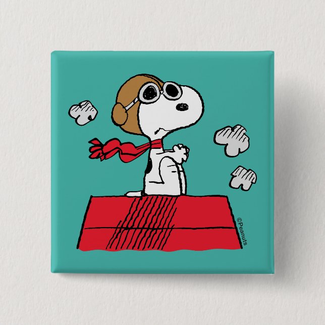 Peanuts | Snoopy the Flying Ace Button (Front)
