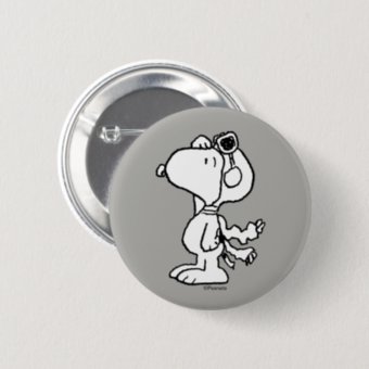 Peanuts | Snoopy The Flying Ace BW Button | Zazzle