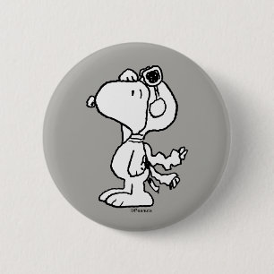 Peanuts   Snoopy the Flying Ace BW Button