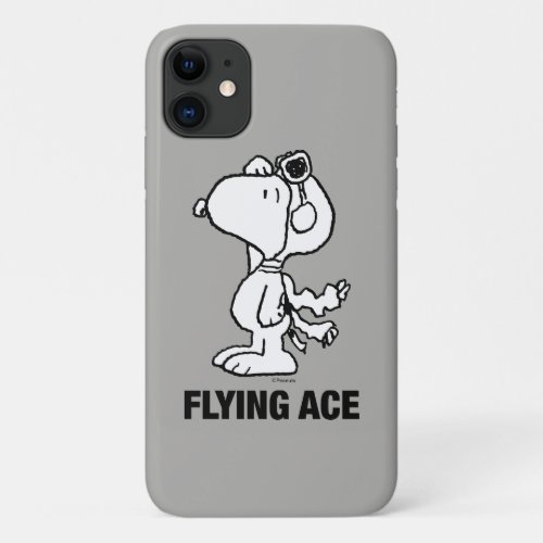 Peanuts  Snoopy the Flying Ace BW iPhone 11 Case