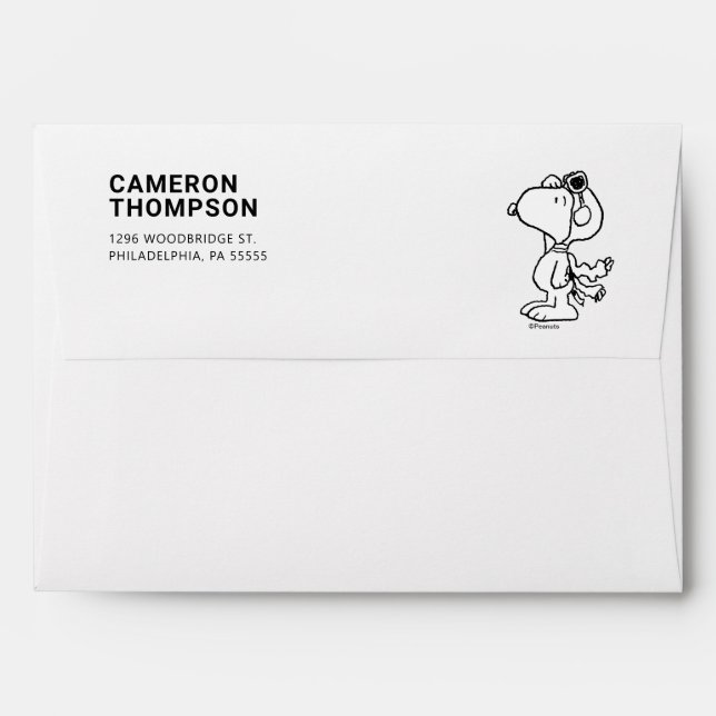 Peanuts | Snoopy the Flying Ace BW Envelope (Back (Top Flap))