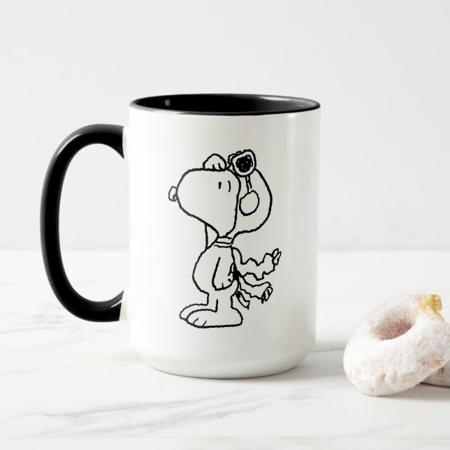 Peanuts | Snoopy the Flying Ace BW Mug | Zazzle