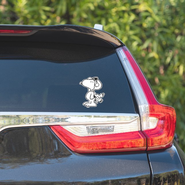 Peanuts | Snoopy the Flying Ace BW Sticker (Car Side)