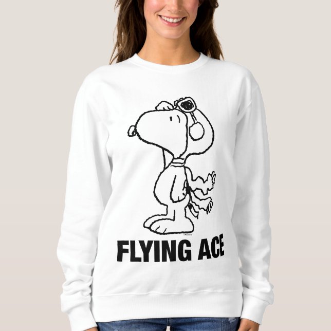Peanuts | Snoopy the Flying Ace BW Sweatshirt (Front)