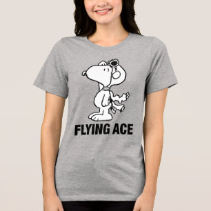 Peanuts   Snoopy the Flying Ace BW Tri-Blend Shirt
