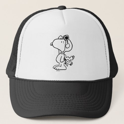 Peanuts  Snoopy the Flying Ace BW Trucker Hat