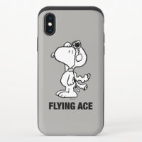 Peanuts | Snoopy the Flying Ace BW iPhone X Slider Case