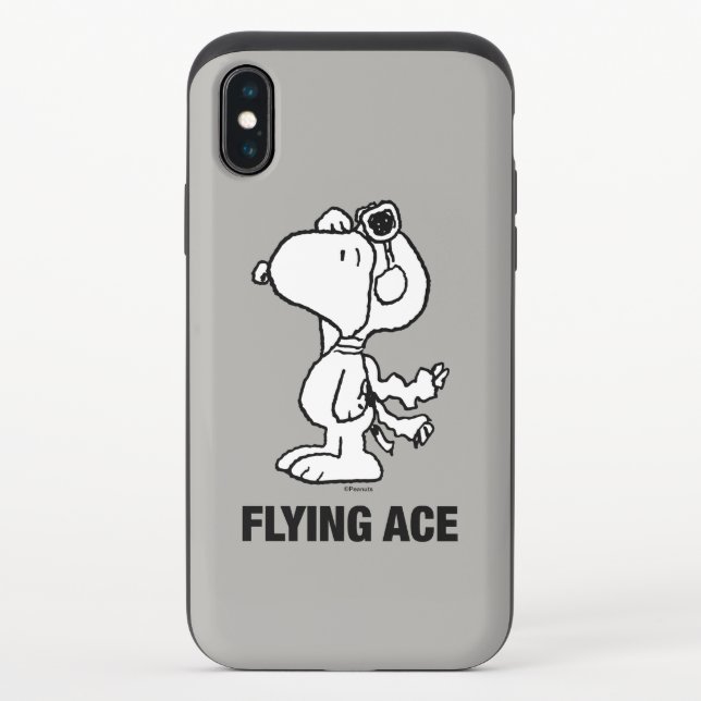 Peanuts | Snoopy the Flying Ace BW Uncommon iPhone Case (Back)