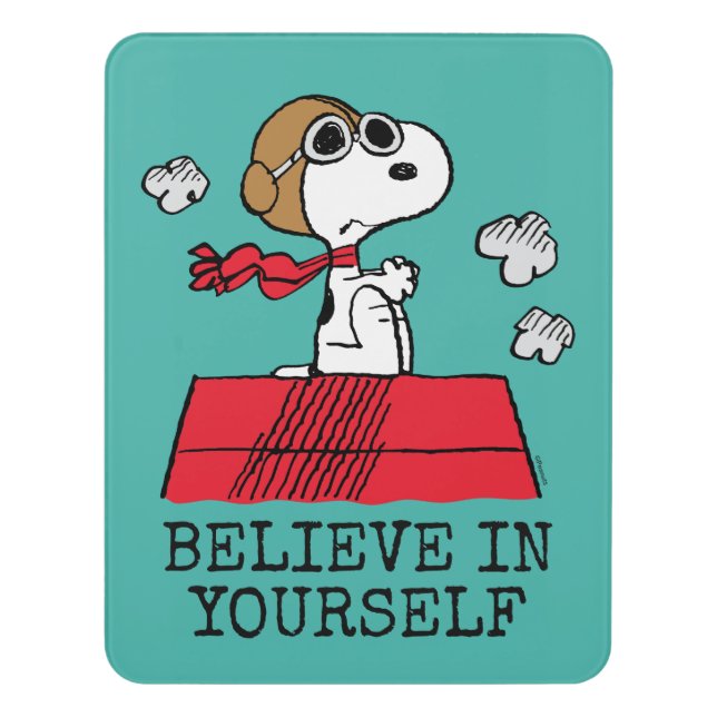 Peanuts | Snoopy the Flying Ace Door Sign (Contemporary Vert)