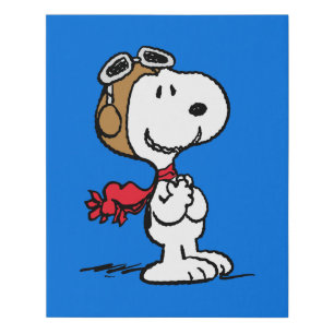 Peanuts   Snoopy The Flying Ace Faux Canvas Print