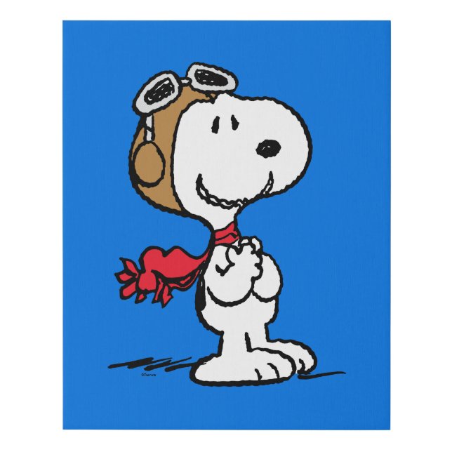 Peanuts | Snoopy The Flying Ace Faux Canvas Print (Front)