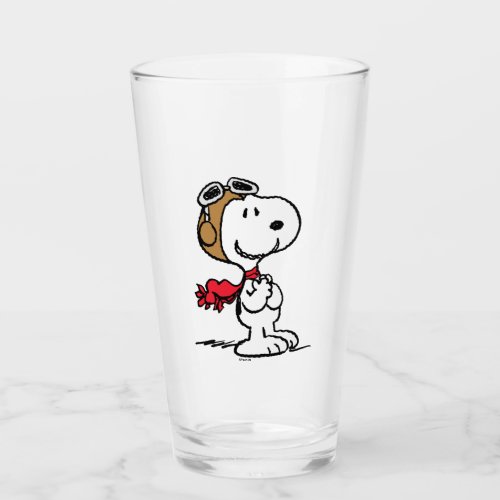 Peanuts  Snoopy The Flying Ace Glass