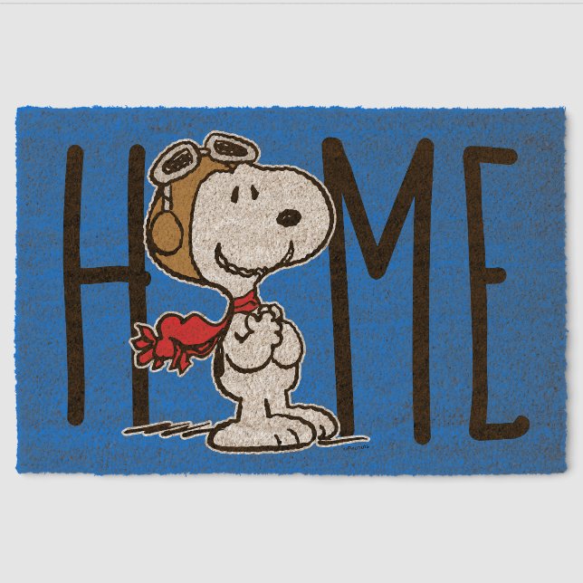 Peanuts Snoopy the Flying Ace HOME Fiber Doormat (Front)