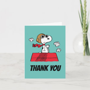 Peanuts   Snoopy the Flying Ace Letterpress Thank You Card
