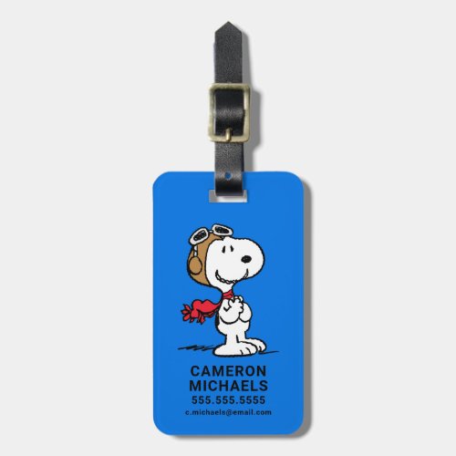 Peanuts  Snoopy The Flying Ace Luggage Tag