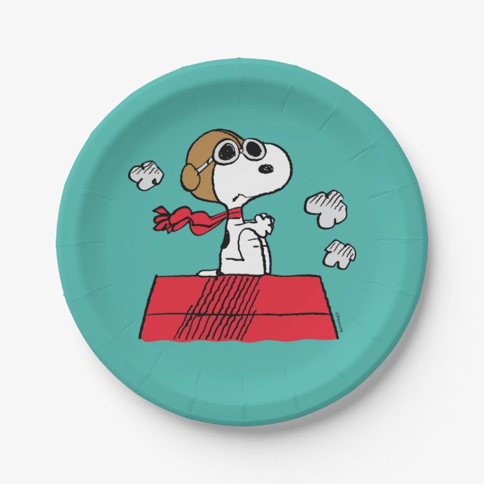 Peanuts Snoopy the Flying Ace Paper Plate
