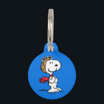 Peanuts | Snoopy The Flying Ace Pet ID Tag<br><div class="desc">This cute Peanuts design features Snoopy as the World War I flying ace reading to take on the Red Baron of Germany.</div>