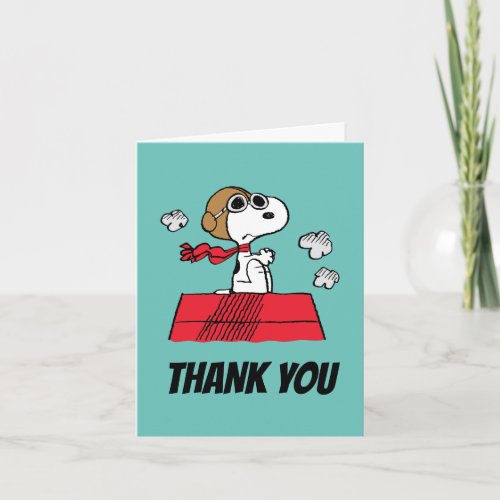 Peanuts  Snoopy the Flying Ace Thank You Card