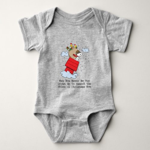 Peanuts  Snoopy the Red Baron at Christmas Baby Bodysuit